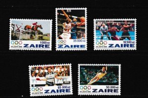 Zaire # 1444-1448, Atlanta Summer Olympics, Mint NH, 1/2 Cat.