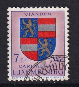 Luxembourg   #B203  used 1957  Coat of Arms 7fr