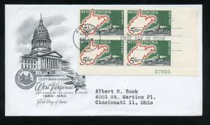US 1232 100th Anniv West Virginia ADDR ArtMaster FDC