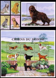 Mali Dogs 4v+Sheetlet of 9v+MS COMPLETE 1997 MNH SC#816-827