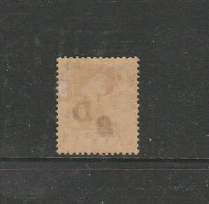 Cayman islands 1907 opt 1/2d on 5/- MM, SG 18