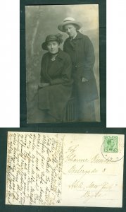 Denmark. 1916 Photo Postcard. 5 Ore. 2 Well Dressed Ladies' With Hat. Vejle.