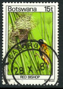 BOTSWANA 1978 15t RED BISHOP BIRDS Issue Scott No. 205 VFU