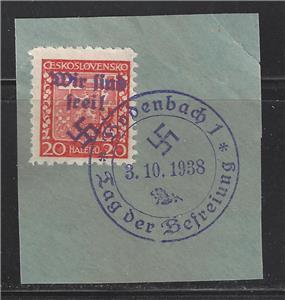 1938 Germany Occupation Of Czech - Bodenbach Cancel Wir Find Frei (BN39)