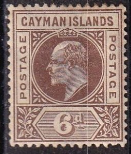 Cayman Islands 26 (mh, dark gum toning) 6p George V, vio (1907)