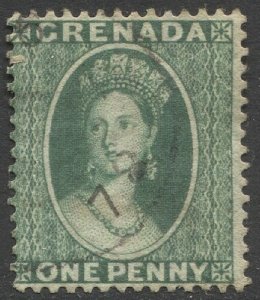 GRENADA 1875 Sc 7a  1d green  F Used light cancel, cv $9.00