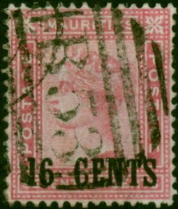 Mauritius 1883 16c on 17c Rose SG112 Type 28 Fine Used (2)