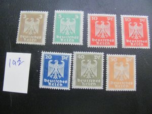 Germany 1924  MNH SC 330-336 SET VF/XF  350 EUROS (193)