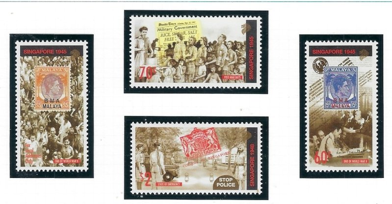 Singapore 723-26 MNH 1995 End of WWII Anniv (ap6891)