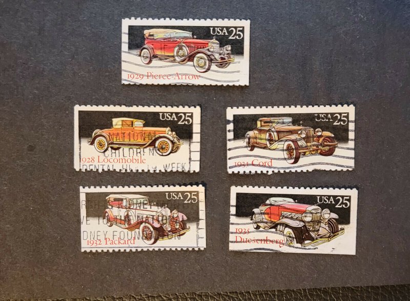 Scott 2381-2385 Classic Cars Used Stamps - NG 