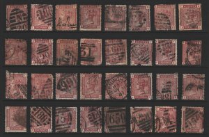 Great Britain Sc#79 Used - SG166 - 32 Copies Letter Study - Mixed condition