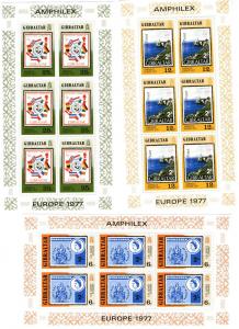 Gibraltar 356-358 MNH sheetlets