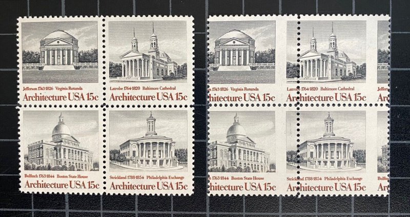 US Stamps - SC# 1779 - 1782 - EFO - Perforation Error - MNH