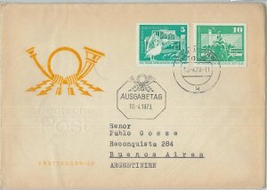 75699 - GERMANY DDR - Postal History - FDC Cover to ARGENTINA 1973 - Birds