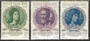 Vatican 87-89,  mint,  hinge remnants.  short set. 1944. (V25)