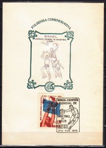 Brazil, Scott cat. C89. Basketball Championship issue. First day card. ^