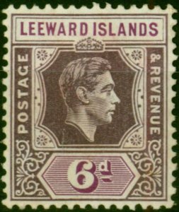 Leeward Islands 1938 6d Deep Dull Purple & Bright Purple SG109 Fine MM