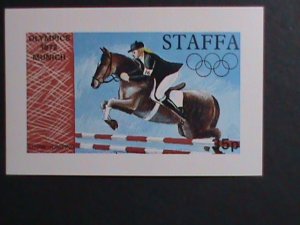 STAFFA-1972 OLYMPIC GAMES MUNICH'72 -HORSE RIDING MNH IMPERF S/S- VERY FINE