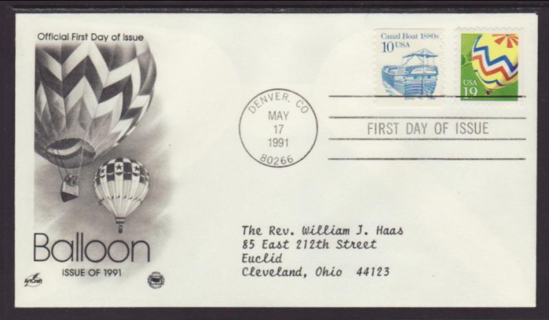 US Balloon 1991 PCS Typed FDC BIN