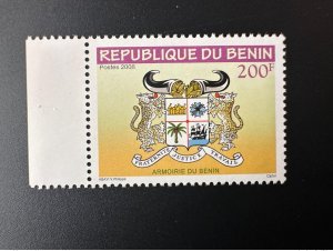 Benin 2008 Mi. 1458 and silk threads Seidefaden Armoirie Coat of Arms Wappen