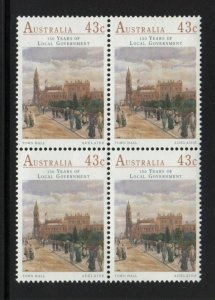 1990 Australia 150 YEARS OF LOCAL GOVERNMENT SG 1271 MNH block of 4
