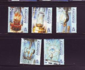 Alderney Sc 191-5 2002 Les Casquets Lighthouse set mint NH