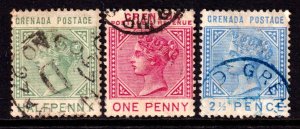 Grenada 1883 QV ½d,1d,2½d Used SG 30-32 £5.75