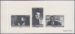 FRANCE Sc# 4499a,e,f BLACKPRINT of FRENCH TV PERSONALITIES