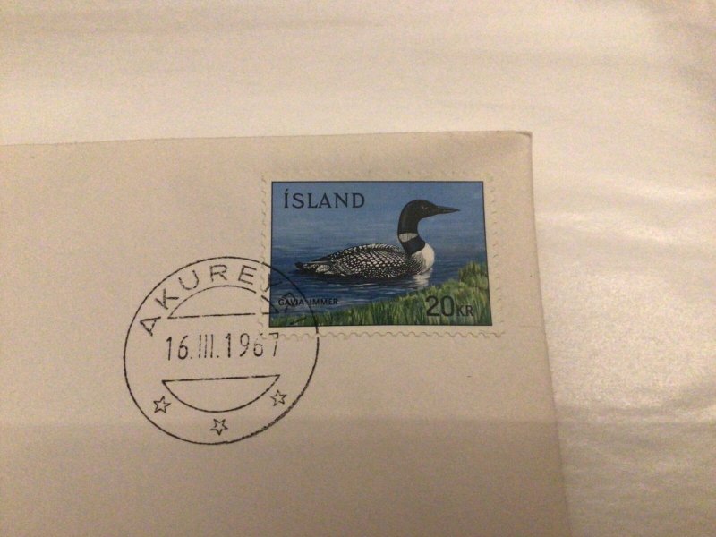 Iceland 1967 Great Northern Diver first day cover Ref 60437