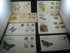 AUSTRALIAN ANIMALS FDCs - SCOTT #784//890 - 8 COVERS (AU5)