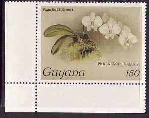 Guyana-Sc#1147a- id9-unused NH 150c-Flowers-Orchids-wmk Lotus Bud Multiple-1985-