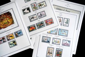 COLOR PRINTED SPAIN 1976-1993 STAMP ALBUM PAGES (101 illustrated pages)