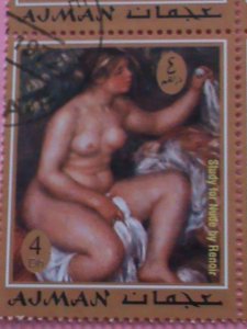 AJMAN STAMP-1972 WORLD FAMOUS NUDE ART CTO -MNH STAMP SHEET -RARE VERY RARE