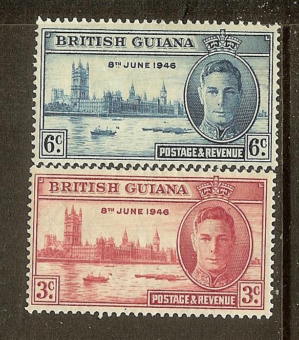 British Guiana, Scott #'s 242-243, Peace Issue, MH