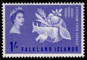 FALKLAND ISLANDS QEII SG211, 1s 1965 FREEDOM FROM HUNGER, LH MINT.