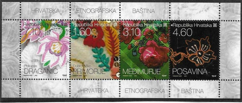 2010    CROATIA  -  SG.  1013 / 1016  -  EMBROIDERY -  MNH