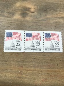 Scott #2115-PS3-19 Coil 22 cent flag FVF MNH