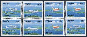 Palau C18a,C19a,C20a,C20b pairs,MNH.Michel 278-280A D/D. Aircraft 1989.Cessna,