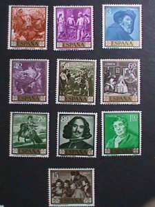 ​SPAIN-1959-SC#893-902  HONORING OF DIEGO DE SILVA VALAZQUEZ MNH VERY FINE