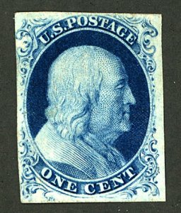 U.S. #8A MINT NG PENCIL ON BACK