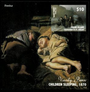 Union Island 2014 - Rossica Art - IMPERF Souvenir Stamp Sheet - MNH