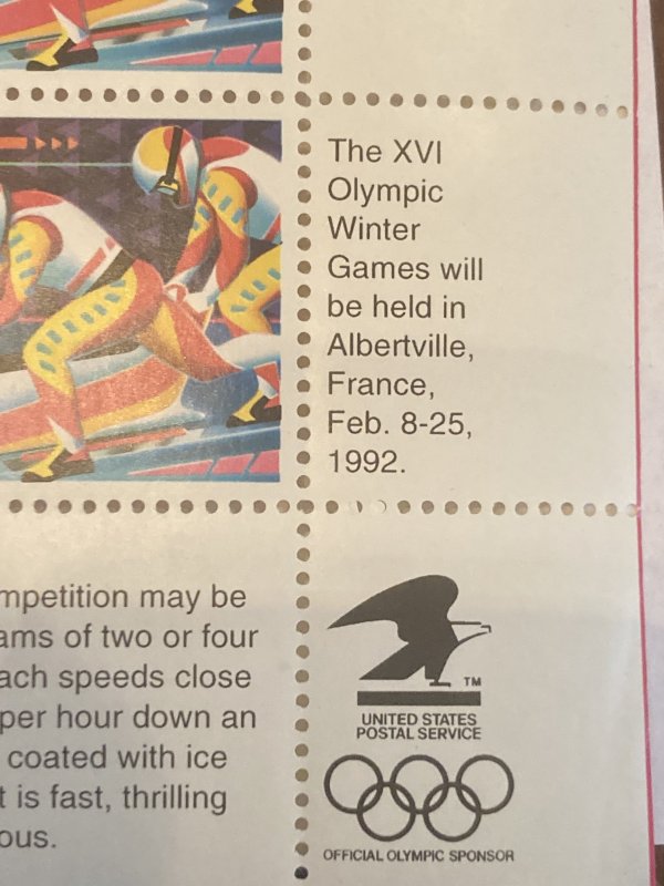 Winter Olympics 2615a Mint Sheet