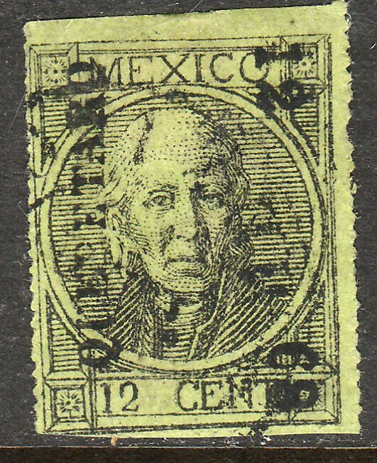 MEXICO-Queretaro 53, 12¢ 12-68 USED THIN FIGURES W/O DOT. F-VF. (87)