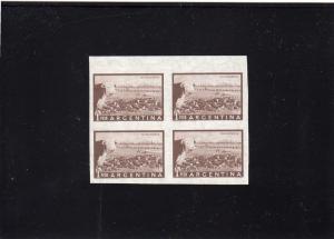 Argentina 1958 Cattle-Cow-Ranch Sc.635 Block of 4 Imperf mnh