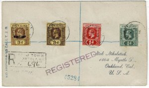 British Virgin Islands 1918 Road Town cancel on registered cover to the U.S.