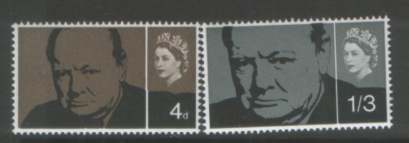 Great Britain 1965 Churchill phosphor (2) Scott # 420p-21p