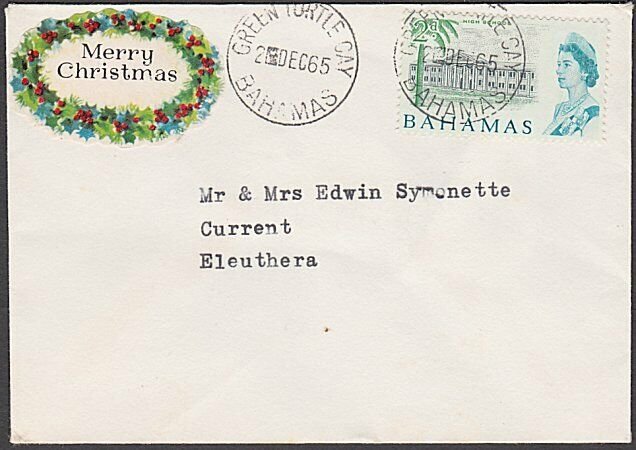 BAHAMAS 1965 local cover GREEN TURTLE CAY cds...............................A789