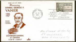 Canada 474 FDC. 1967, Governor-General Vanier