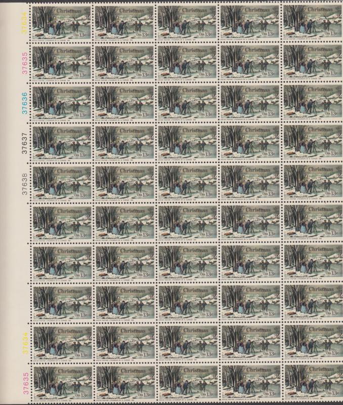 US #1703  Winter scene by Currier (gray)  Full sheet of 50-MNH