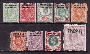 Great Britain Morocco-#201-208-inc #205a- id7-unused hinged KEVII set-S/H fee re